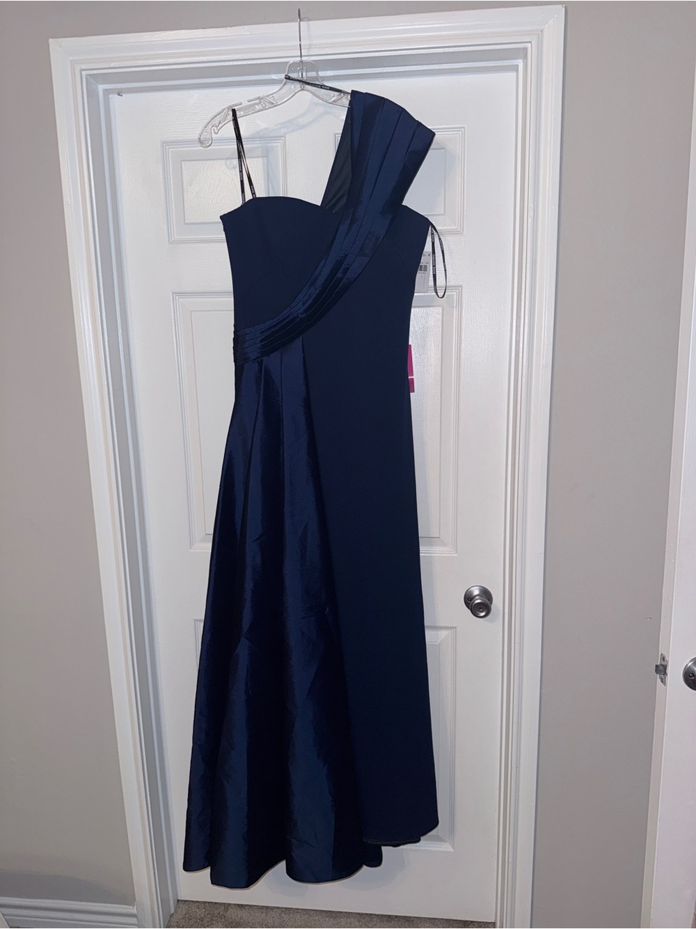 Tadashi Shoji Navy One-Shoulder Evening Dress